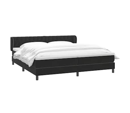 vidaXL Sommier &agrave; lattes de lit avec matelas noir 180x220 cm velours