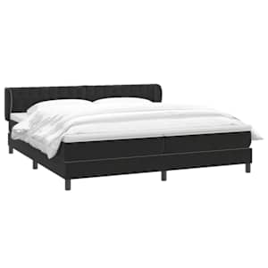 vidaXL Sommier &agrave; lattes de lit avec matelas noir 180x220 cm velours