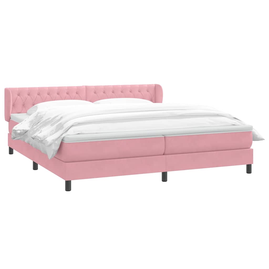 Thumbnail - vidaXL Boxspringbett mit Matratzen Rosa 180x220 cm Samt