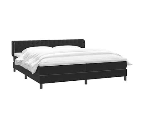 vidaXL Boxspringbett mit Matratzen Schwarz 200x220 cm Samt