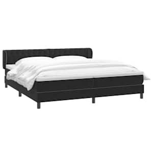 vidaXL Boxspringbett mit Matratzen Schwarz 200x220 cm Samt