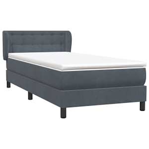 Box spring postel s matrací tmavě šedá 80x210 cm samet - obrázek 4