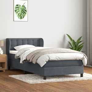 Box spring postel s matrací tmavě šedá 80x210 cm samet - obrázek 1