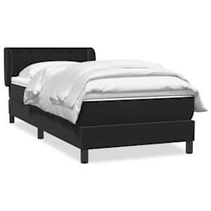 Box spring postel s matrací černá 90x210 cm samet - obrázek 2