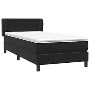 Box spring postel s matrací černá 90x210 cm samet - obrázek 4