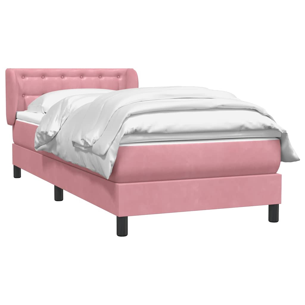 Thumbnail - vidaXL Boxspringbett mit Matratze Rosa 90x210 cm Samt