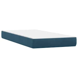 Box spring postel s matrací tmavě modrá 100x210 cm samet - obrázek 6