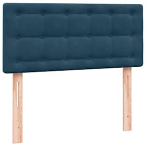 Box spring postel s matrací tmavě modrá 100x210 cm samet - obrázek 7