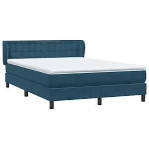 Box spring postel s matrací tmavě modrá 140x210 cm samet - obrázek 4