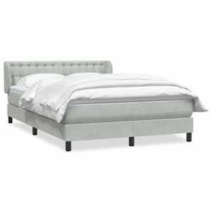 Box spring postel s matrací světle šedá 160x210 cm samet - obrázek 2