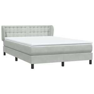 Box spring postel s matrací světle šedá 160x210 cm samet - obrázek 4