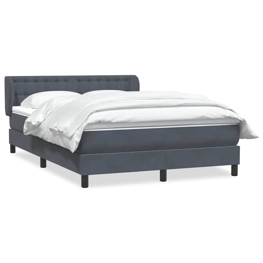 vidaXL Boxspring met matras fluweel donkergrijs 160x210 cm grijs, foto 3