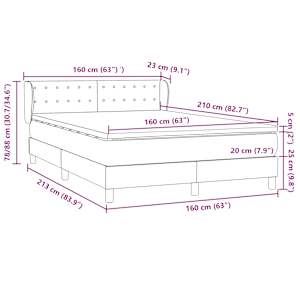 Box spring postel s matrací tmavě šedá 160x210 cm samet - obrázek 12