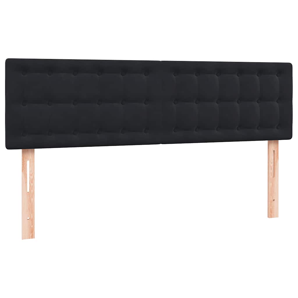 Box spring postelja z vzmetnico črna 160x210 cm žamet - slika 7