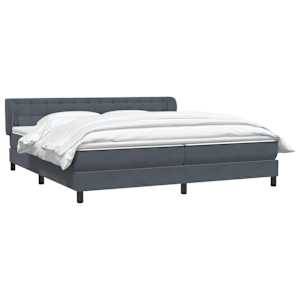 vidaXL Boxspringbett mit Matratzen Dunkelgrau 180x210 cm Samt