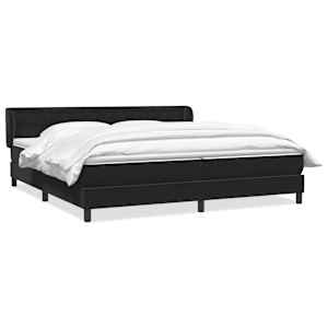 Postel Box Spring s matracemi černá 180x210 cm samet - obrázek 2