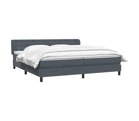 vidaXL Sommier &agrave; lattes de lit et matelas gris fonc&eacute; 200x210cm velours