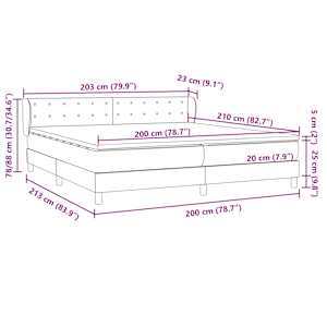 Box spring postel s matracemi tmavě šedá 200x210 cm samet - obrázek 12