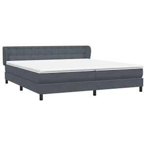 Box spring postel s matracemi tmavě šedá 200x210 cm samet - obrázek 4