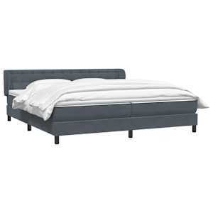 vidaXL Sommier &agrave; lattes de lit et matelas gris fonc&eacute; 200x210cm velours