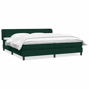 Box spring postel s matracemi tmavě zelená 200x210 cm samet - obrázek 2
