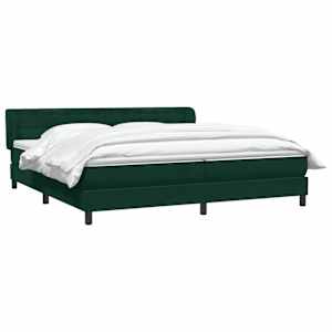Box spring postel s matracemi tmavě zelená 200x210 cm samet - obrázek 3