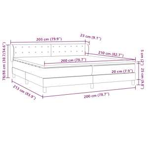 Box spring postel s matracemi tmavě zelená 200x210 cm samet - obrázek 12