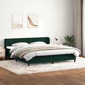 Box spring postel s matracemi tmavě zelená 200x210 cm samet - obrázek 1