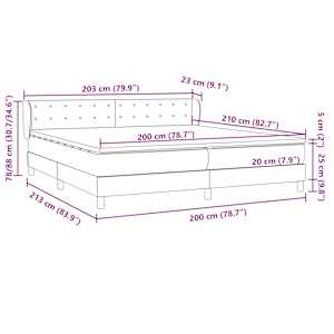 Box spring postel s matracemi tmavě modrá 200x210 cm samet - obrázek 12