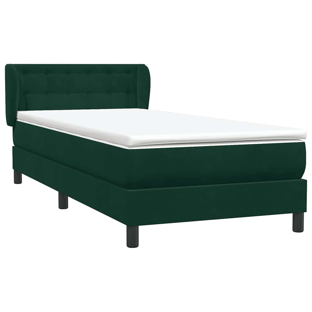 vidaXL Boxspring met matras fluweel donkergroen 80x220 cm groen, foto 4