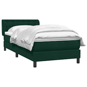 Box spring postel s matrací tmavě zelená 80x220 cm samet - obrázek 3