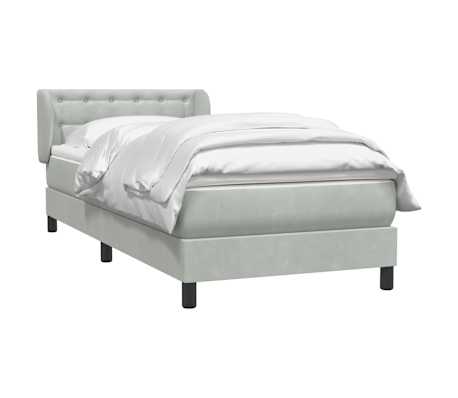 vidaXL Box Spring Postel s matrac&iacute; Světle &scaron;ed&aacute; 90x220 cm Samet