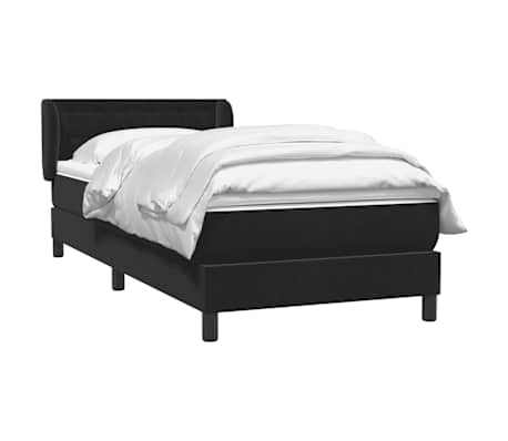 vidaXL Sommier &agrave; lattes de lit avec matelas noir 100x220 cm velours