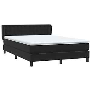 Box spring postel s matrací černá 140x220 cm samet - obrázek 4