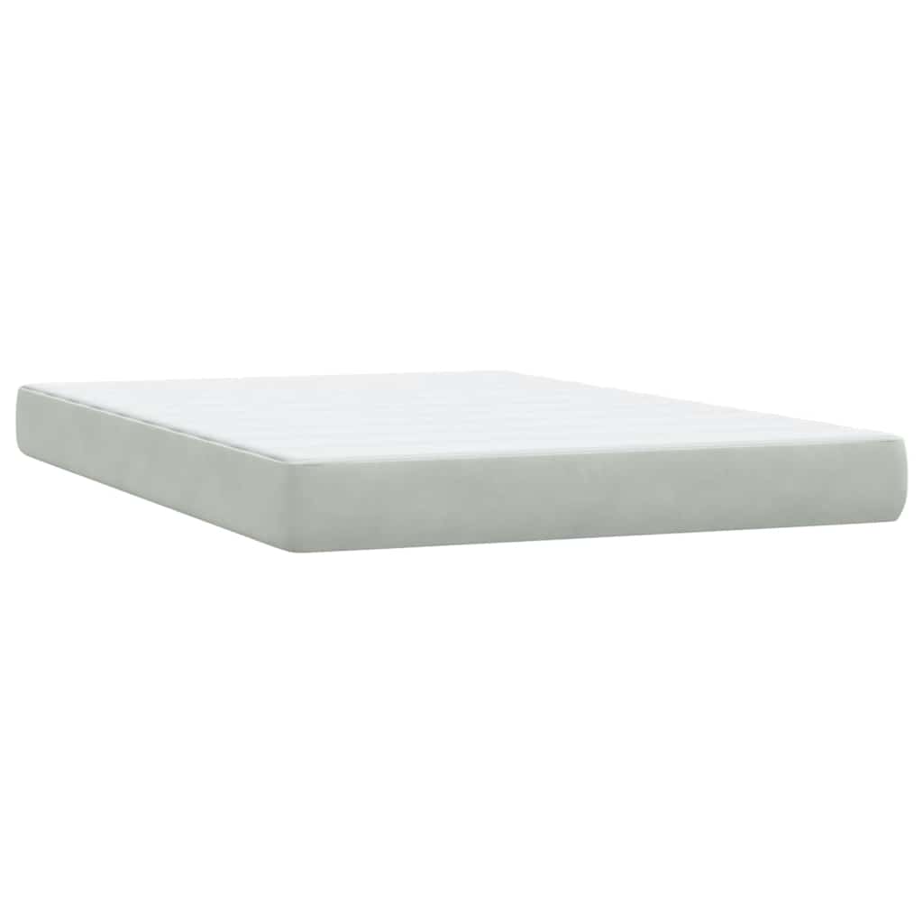 Box spring postel s matrací světle šedá 160x220 cm samet - obrázek 6