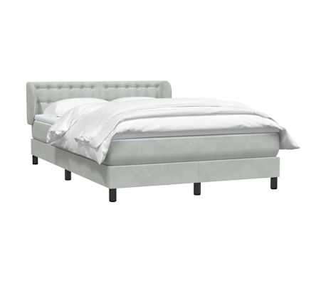 vidaXL Sommier &agrave; lattes de lit et matelas gris clair 160x220cm velours