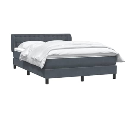 vidaXL Boxspringbett mit Matratze Dunkelgrau 160x220 cm Samt