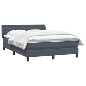 vidaXL Boxspringbett mit Matratze Dunkelgrau 160x220 cm Samt