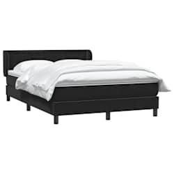 vidaXL Boxspringbett mit Matratze Schwarz 160x220 cm Samt