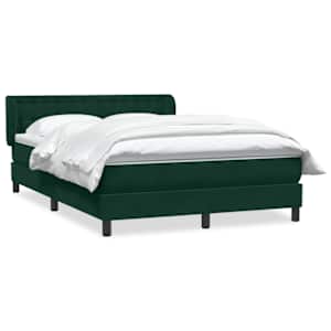 Box spring postel s matrací tmavě zelená 160x220 cm samet - obrázek 2