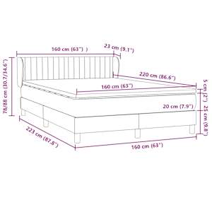 Box spring postel s matrací tmavě zelená 160x220 cm samet - obrázek 12