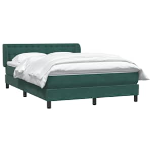 vidaXL Cama com molas/colch&atilde;o 160x220 cm veludo verde-escuro