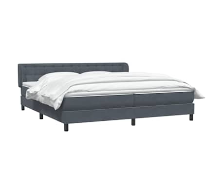 vidaXL Cama com molas/colch&otilde;es 180x220 cm veludo cinzento-escuro