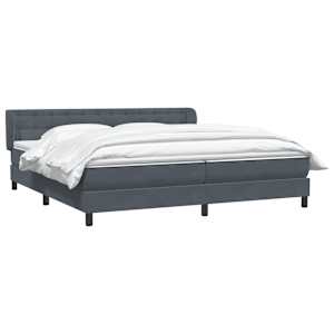 vidaXL Cama com molas/colch&otilde;es 180x220 cm veludo cinzento-escuro