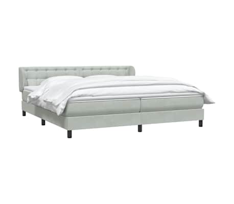 vidaXL Sommier &agrave; lattes de lit et matelas gris clair 200x220cm velours