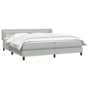 vidaXL Sommier &agrave; lattes de lit et matelas gris clair 200x220cm velours
