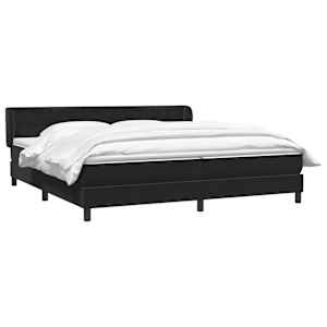 vidaXL Boxspringbett mit Matratzen Schwarz 200x220 cm Samt