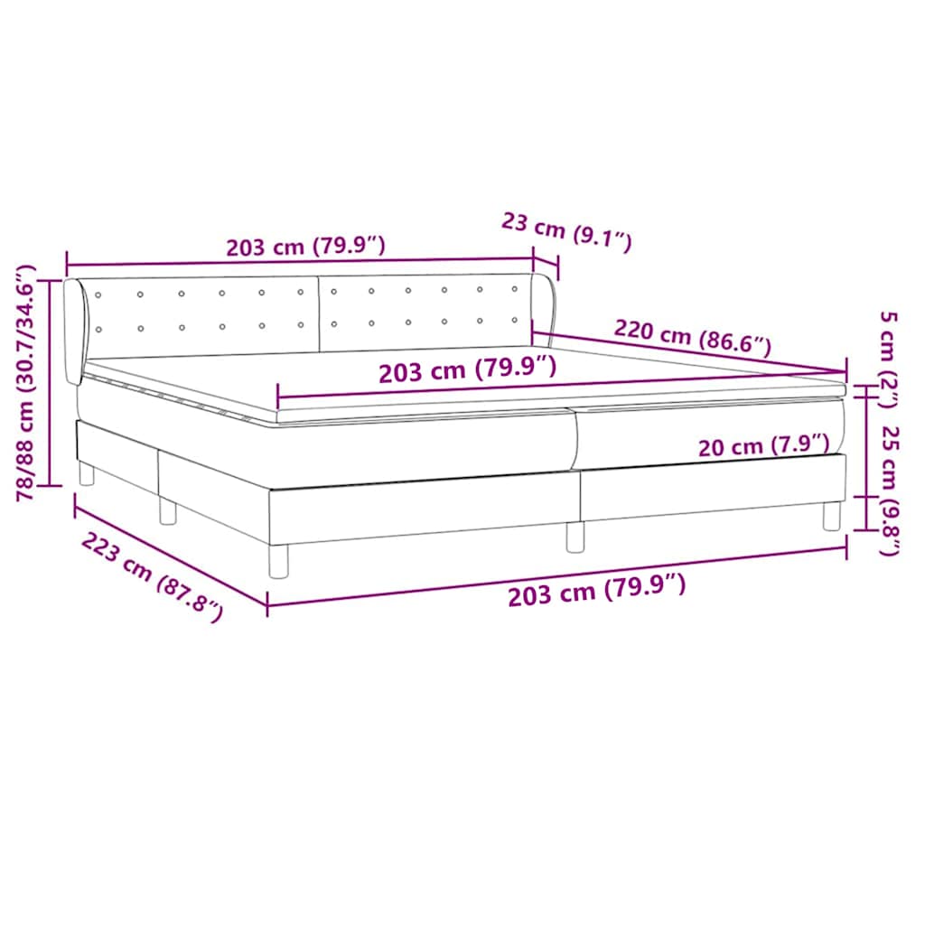 Łóżko typu Box Spring z materacami Różowy 200x220 cm Aksamit