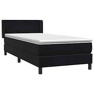 Box spring postel s matrací černá 90x210 cm samet - obrázek 4
