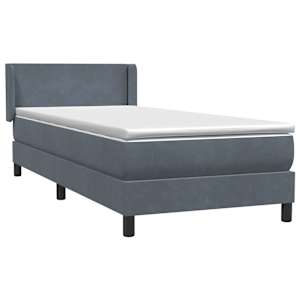 Box spring postel s matrací tmavě šedá 100x210 cm samet - obrázek 4